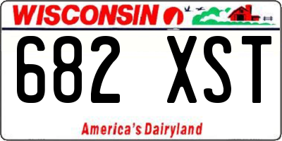 WI license plate 682XST