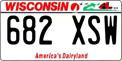 WI license plate 682XSW