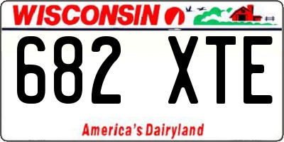 WI license plate 682XTE