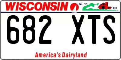 WI license plate 682XTS