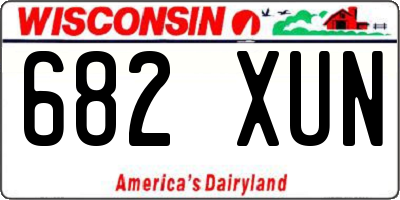 WI license plate 682XUN