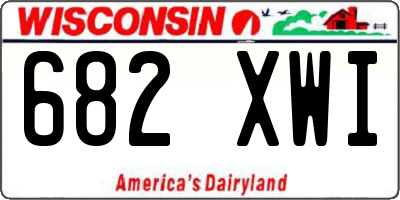 WI license plate 682XWI