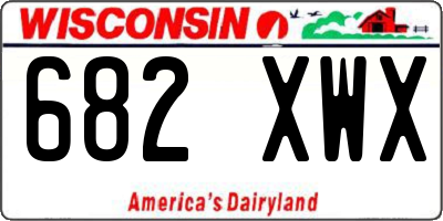 WI license plate 682XWX