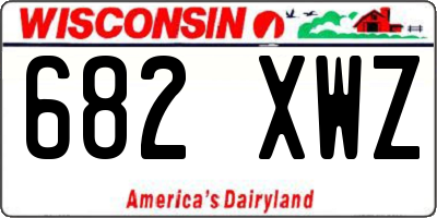 WI license plate 682XWZ
