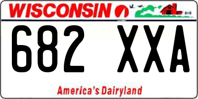 WI license plate 682XXA
