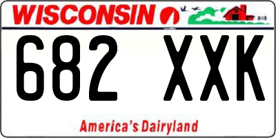 WI license plate 682XXK