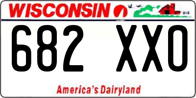 WI license plate 682XXO