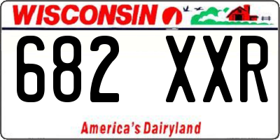 WI license plate 682XXR