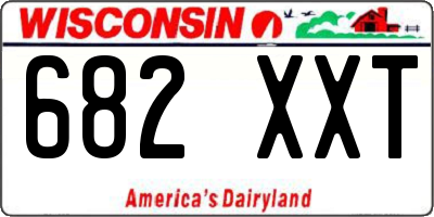 WI license plate 682XXT