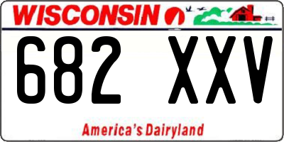 WI license plate 682XXV