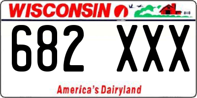 WI license plate 682XXX