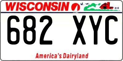 WI license plate 682XYC