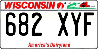 WI license plate 682XYF
