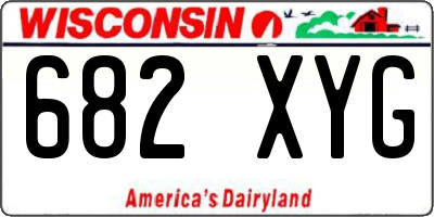 WI license plate 682XYG