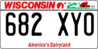 WI license plate 682XYO