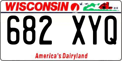 WI license plate 682XYQ