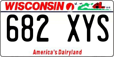 WI license plate 682XYS