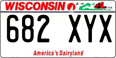 WI license plate 682XYX