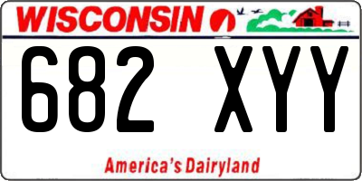 WI license plate 682XYY