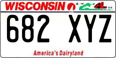 WI license plate 682XYZ