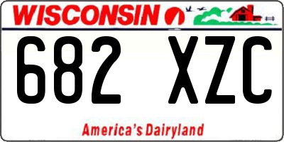 WI license plate 682XZC