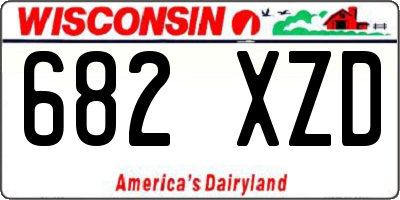 WI license plate 682XZD