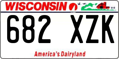 WI license plate 682XZK