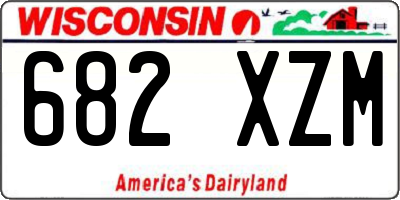 WI license plate 682XZM