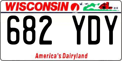 WI license plate 682YDY