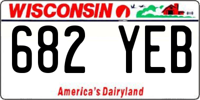 WI license plate 682YEB