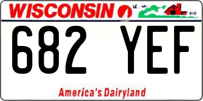 WI license plate 682YEF
