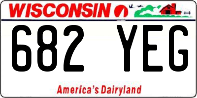 WI license plate 682YEG