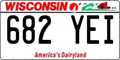 WI license plate 682YEI