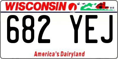 WI license plate 682YEJ