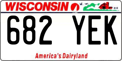 WI license plate 682YEK