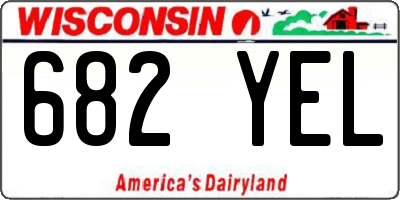 WI license plate 682YEL