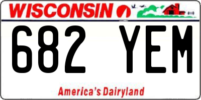 WI license plate 682YEM