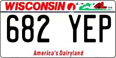 WI license plate 682YEP