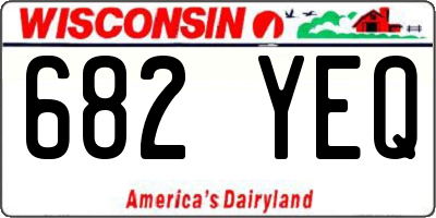 WI license plate 682YEQ