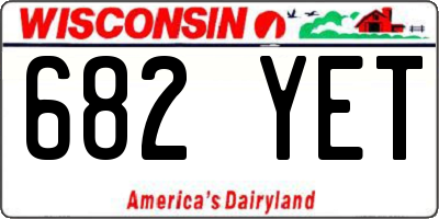 WI license plate 682YET
