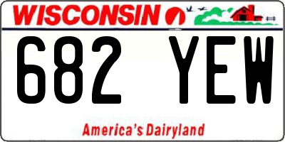 WI license plate 682YEW