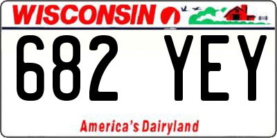WI license plate 682YEY