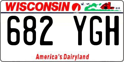 WI license plate 682YGH
