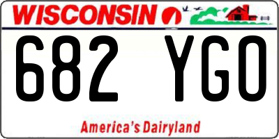 WI license plate 682YGO
