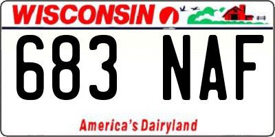 WI license plate 683NAF