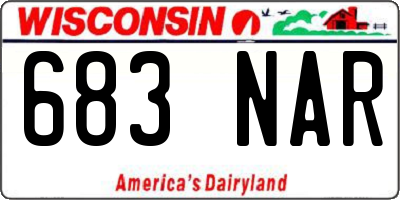 WI license plate 683NAR