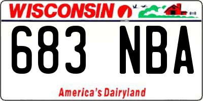WI license plate 683NBA