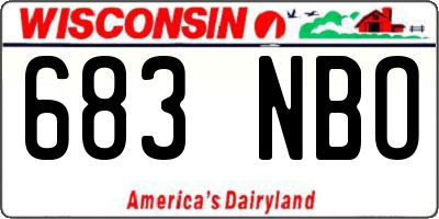 WI license plate 683NBO