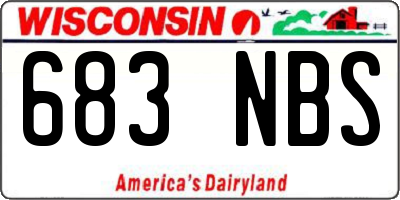 WI license plate 683NBS