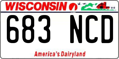 WI license plate 683NCD